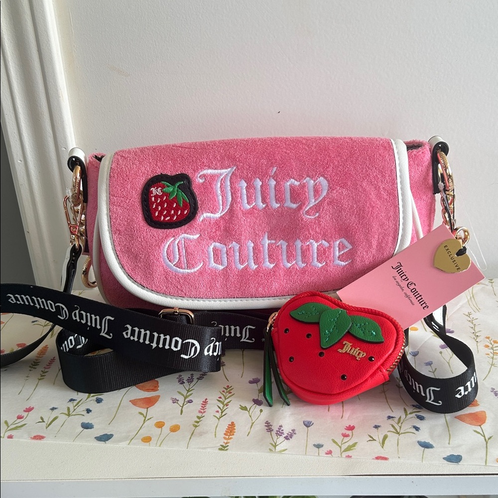 Juicy Couture Sweet and Juicy Pink Bag with Strawberry coin bag